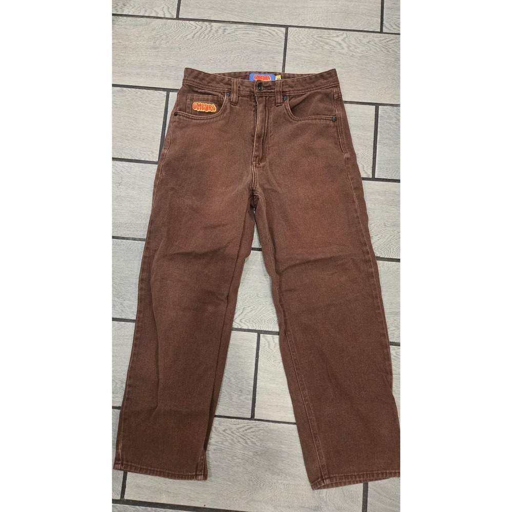 Empyre Loose Fit Skate Jeans Brown Wide Leg Denim Pants Size 28